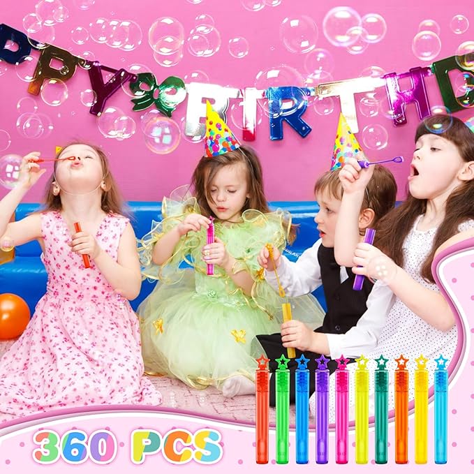 360 PCS Mini Bubble Wands,Bubble Party Favors Assortment Toys for Kids,Themed Birthday, Halloween, Goodie Bags, Carnival Prizes, Wedding, Bubble Maker Toys for Kids,Outdoor Gifts for Girls & Boys