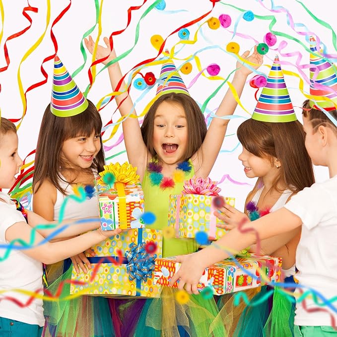 100 Pcs Hand Throw Streamers, Colorful Confetti Poppers with No Mess Streamers,Graduation Birthday & Engagement Party Favors Supplies