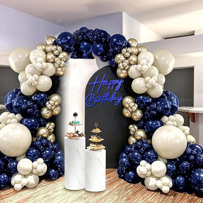 Happy Birthday Sign for Backdrop - Glitter Blue Felt Happy Birthday Letter Sign for Balloon Arch Birthday Party Balloon Arch Backdrop Decorations for Birthday Party Baby Shower - Glitter Blue