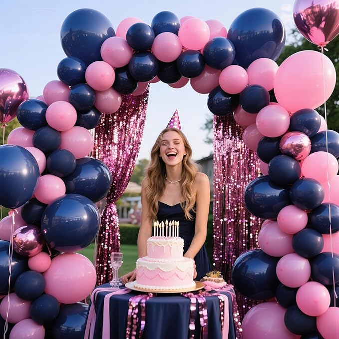 Navy Blue Balloon Arch Kit 111Pcs 18 12 5 Inch Latex Party Balloons Garland for Birthday Baby Shower Wedding Engagement Anniversary Christmas Party Decorations