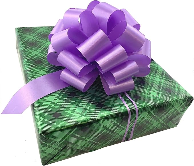 Large Lavender Ribbon Pull Bows - 9" Wide, Set of 6, Easter, Spring, Valentine's Day, Wedding, Reception, Mother's Day, Birthday, Baby Shower, Anniversary, Fundraiser, Party Decoration, Office