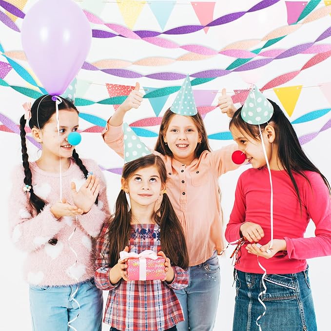 Pastel Crepe Paper Streamers 8 Rolls 656ft Party Streamers for Mermaid, Baby Shower, Under The Sea Party Decorations for Girls