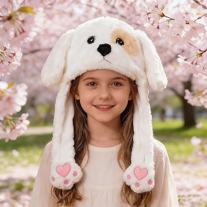 Animal Hat with Funny Plush Moving Ears,Crazy Hats for Kids Holiday Cosplay Easter Dress Up Cute Hat Kids Gift