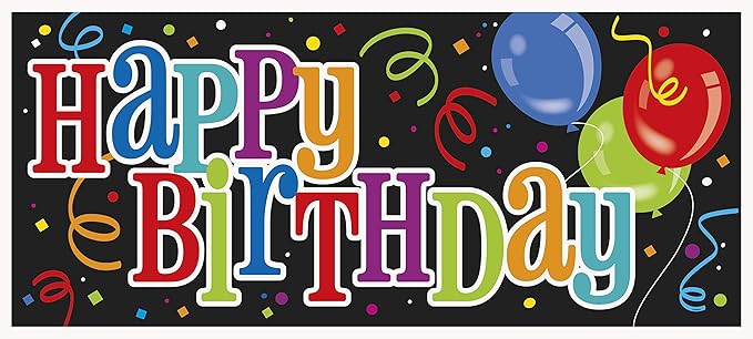 Bold Birthday Wall Banner - 60" x 27" (Pack of 6) - Vibrant & Eye-Catching Celebratory Decoration - Perfect for Unforgettable Parties