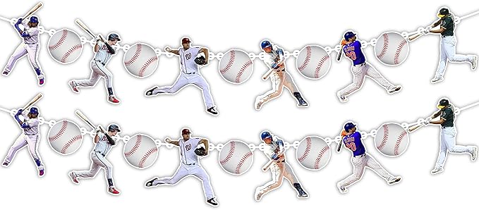 Baseball Garland Decoration – Sports Theme Birthday Party Supplies for Boys and Adults – Hanging Banner Garland for Baseball Fans – Durable Party Decoration for Birthday and Team Celebrations