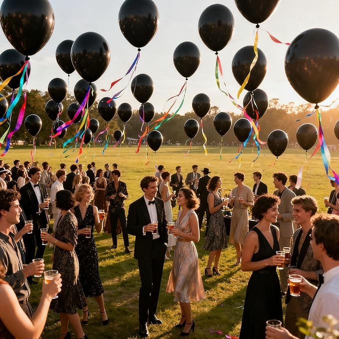 160pcs Black Balloons 12 Inch Matte Latex Balloons for Graduation Birthday Wedding Party Decorations