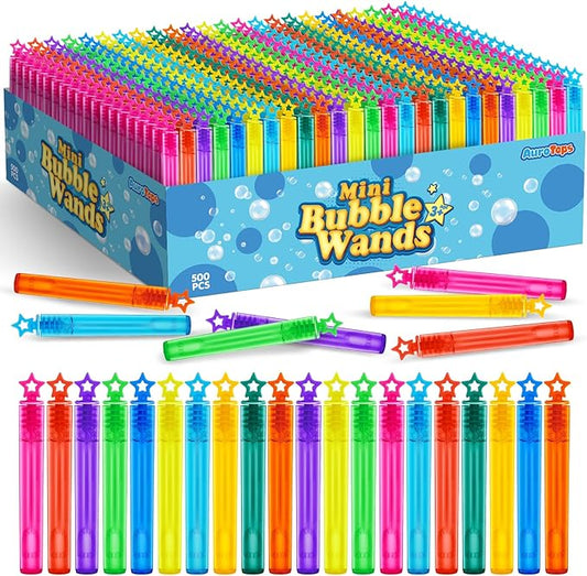 500 PCS Mini Bubble Wands,Bubble Party Favors Assortment Toys for Kids,Themed Birthday, Halloween, Goodie Bags, Carnival Prizes, Wedding, Bubble Maker Toys for Kids,Outdoor Gifts for Girls & Boys