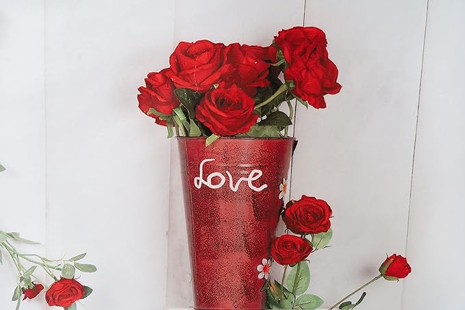 Kate Valentine Photo Backdrop Heart Backdrop with Rose Valentine Decorations for Party, Children, Home, 10x10ft