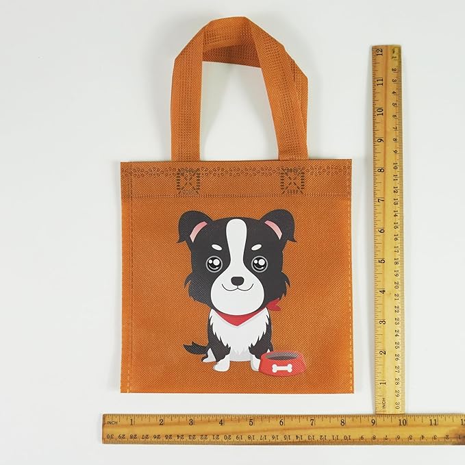 BANBALLON 20 PCS Dog Party Treat Bags - Puppy Non-Woven Goodie Bags for Kid & Baby Showers, Dog Theme Party Supplies