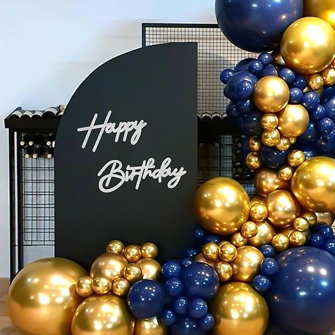 CANREVEL Happy Birthday Sign for Backdrop, Glitter Felt Silver Happy Birthday Banner, Silver Birthday Party Decorations for Girl Boy Women Men, Wall Decor Balloon Arch Photo Prop