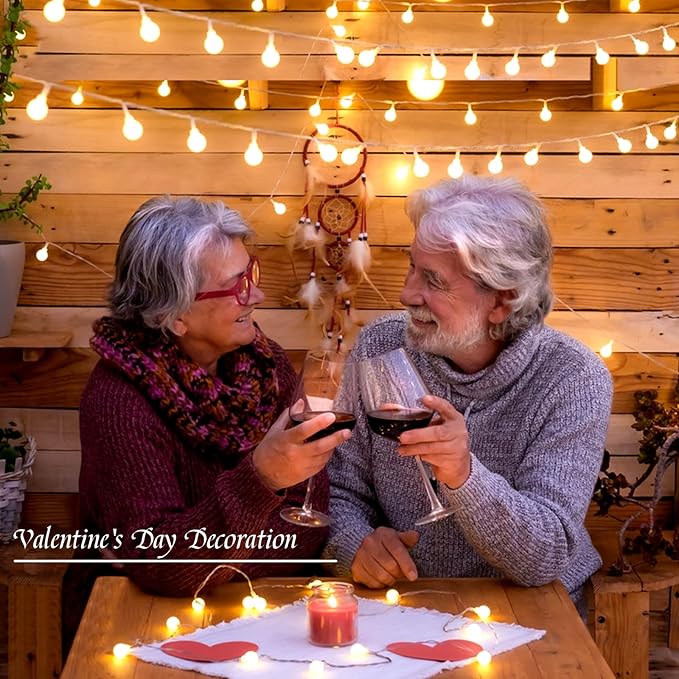 Globe String Lights 38ft 100 Led Indoor USB Ball String Lights Plug in Fairy Lights with Remote Timer Dimmable 8 Mode for Bedroom Dorm Birthday Party Camping Wedding Christmas Decorations, Warm White