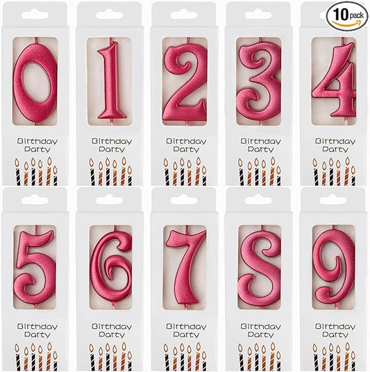 PHD CAKE 10-Count 0-9 Red Number Birthday Candles, Number One Birthday, Red Number Candles, Party Celebration, Baby Showers