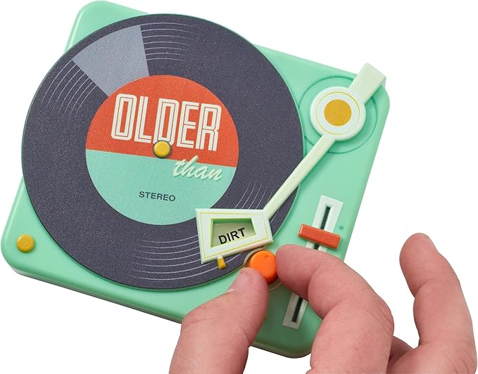 DecoSet® Older Than Record Player Cake Topper, Retro Cake Decoration For Birthday Or Retirement Celebration, Food Safe
