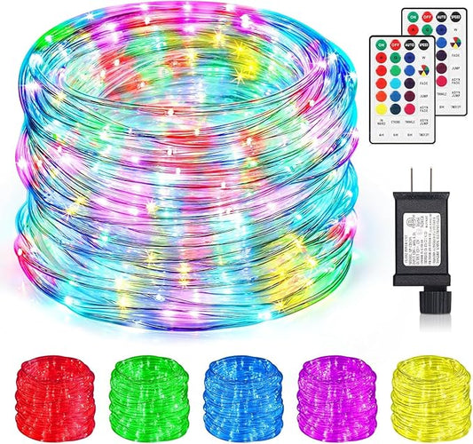 99FT Rope Lights Outdoor, 300 LED String Lights 16 Color Changing with Plug & Remote, IP68 Waterproof Twinkle Christmas Lights for Indoor Bedroom Patio Garden Party Holiday Decorations