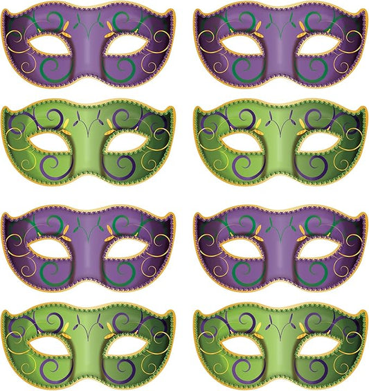 Beistle 8 Piece Jumbo Mardi Gras Decorations Masquerade Mask Cutouts New Orleans Party Décor