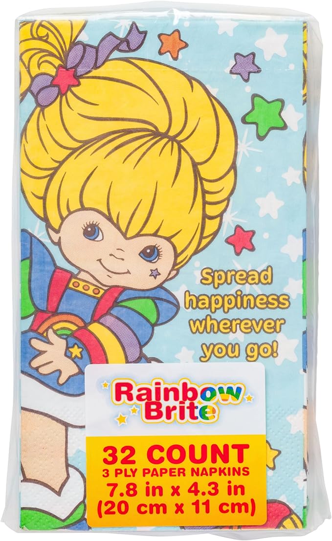 Silver Buffalo Rainbow Brite Spread Happiness Wherever You Go 32 Pack Party Paper Napkins