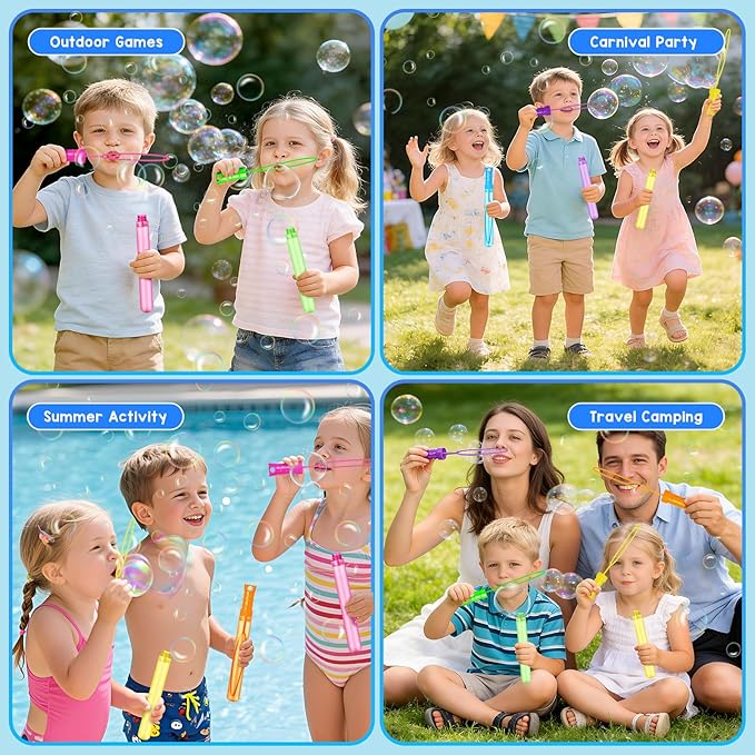 96PCS Bubble Wands for Kids,Bulk Bubble Wand for Kids Party Favor, Bubble Maker for Party Favor,Birthday,Goodie Bags, Wedding, Carnival Prizes, Summer Outdoor Toy Gifts, Assortment 6 Colors