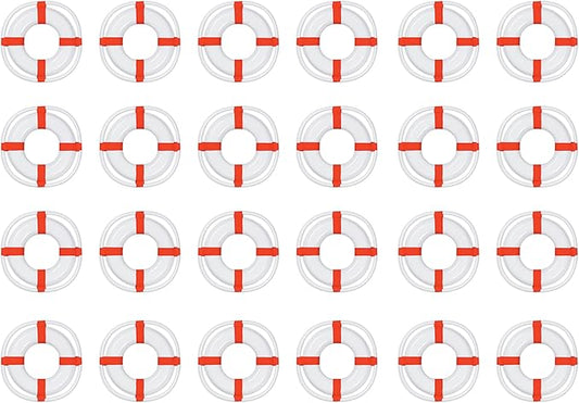 Beistle 24 Piece Novelty Plastic Life Preservers Nautical Decorations Beach Theme Summer Luau Party Supplies