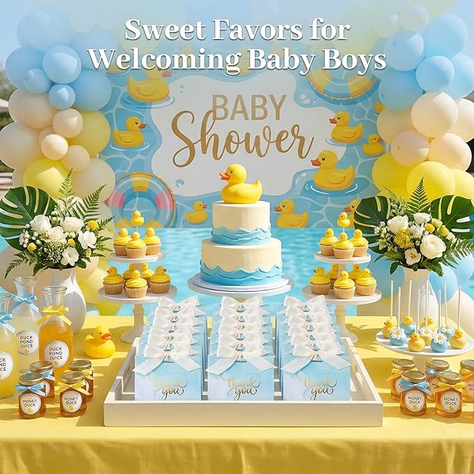 VGOODALL Thank You Gift Bags, Light Blue Party Favor Bags with Gold Lettering and Bow Ribbon, 24 Pack, for Wedding Bridal Baby Shower Birthday