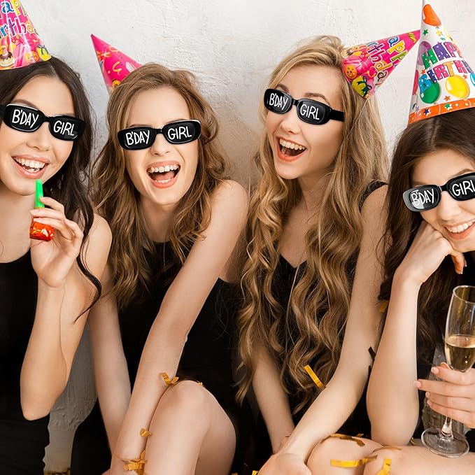 Cuffbow 12 Pairs Happy Birthday Sunglasses Novelty Photo Booth Props for Birthday Party Beach Pool Party Decor