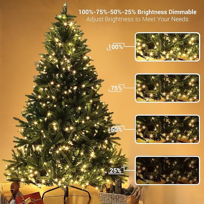 Upgraded 218FT 650 LED Color Changing Christmas String Lights Outdoor/Indoor, Remote Control & 11 Modes & Timer Green Wire Christmas Tree Lights, Waterproof Fairy String Lights for Tree Xmas Garden