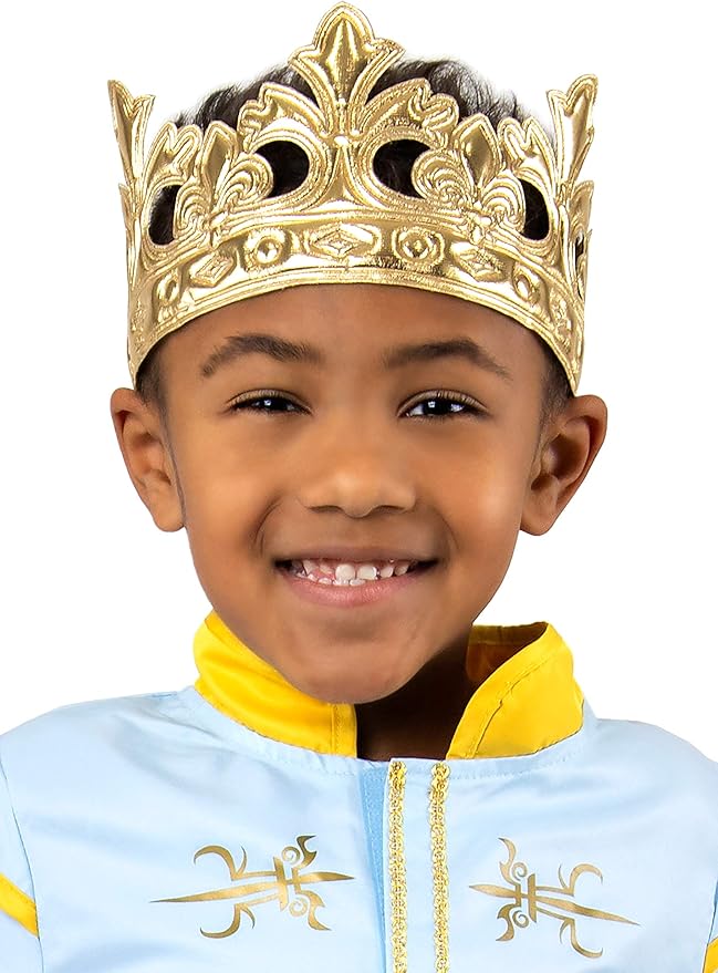 Little Adventures Soft Golden Prince and King Crowns Dress Up Costume Accessory