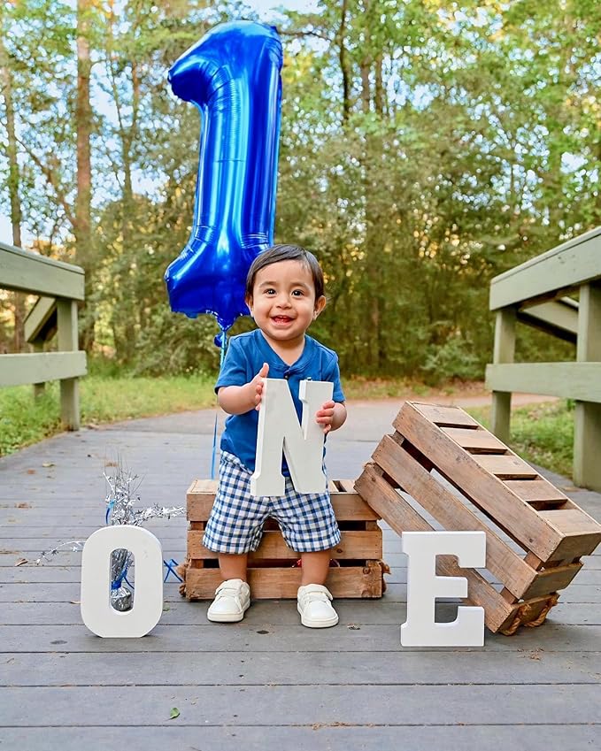 Number 1 Balloon 40 Inch Navy Blue Balloons for Girl Boy 1st 1 11 21 Birthday Decorations, Baby Shower Photo Shoot