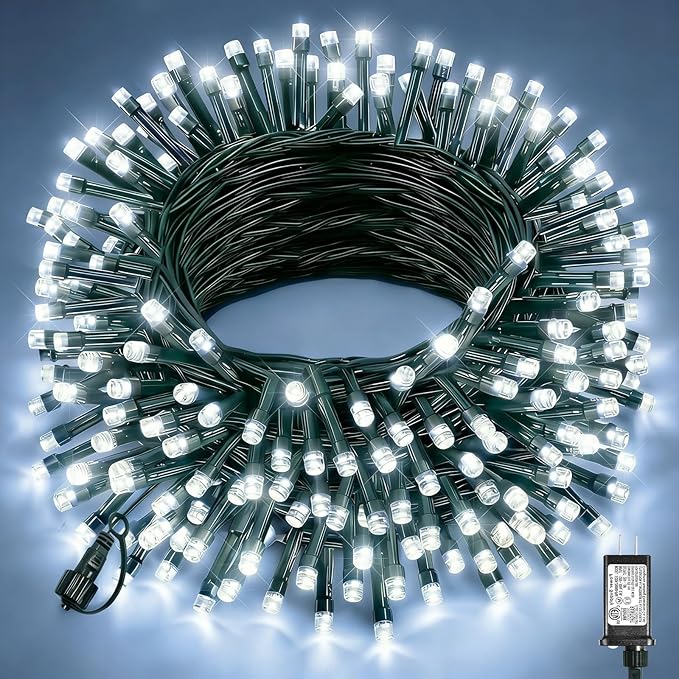 White Christmas String Lights, 80FT 240 LED Christmas Lights Outdoor Indoor Waterproof, 8 Modes Connectable Fairy Twinkle Lights for Outside House Yard Garden Patio Wedding Party Decorations