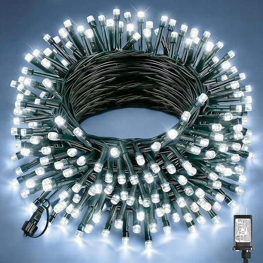 White Christmas String Lights, 80FT 240 LED Christmas Lights Outdoor Indoor Waterproof, 8 Modes Connectable Fairy Twinkle Lights for Outside House Yard Garden Patio Wedding Party Decorations
