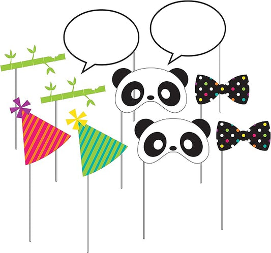 10-Piece Assorted Photo Booth Props, Panda-monium