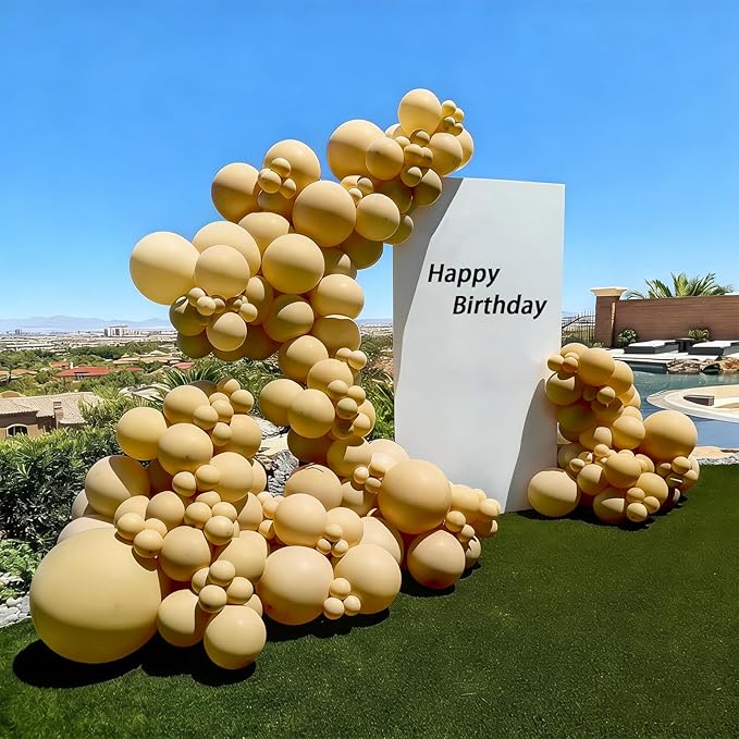 110pcs Tan Balloons, 18 12 10 5 inch Light Brown Balloons Different Sizes Brown Balloon Arch Kit for Boho Wedding Baby Shower Birthday Party Decorations