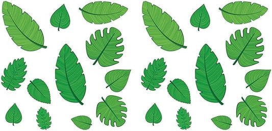 Beistle 53498 Tropical Leaf Cutouts, 24 Piece, 4"-12", Green