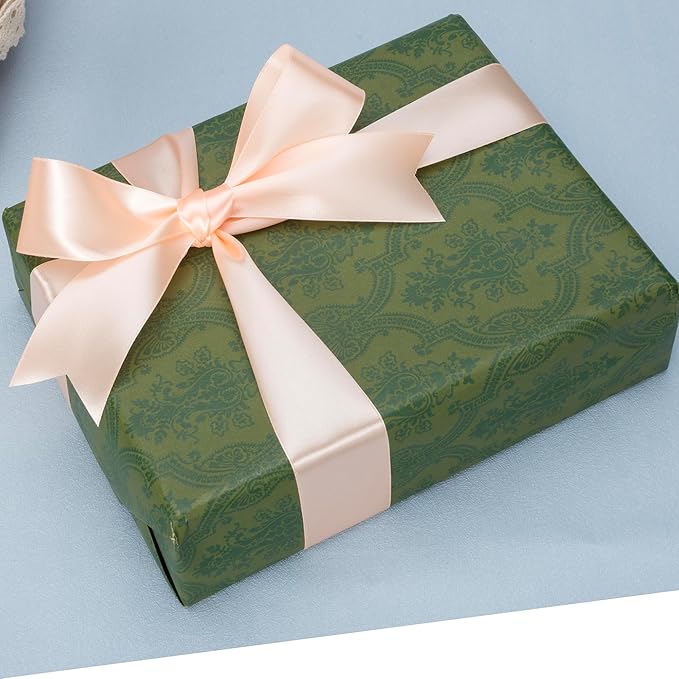 YASEO 1 1/2 Inch Peach Solid Satin Ribbon, 50 Yards Craft Fabric Ribbon for Gift Wrapping Floral Bouquets Wedding Party Decoration