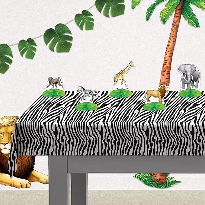 Beistle Zebra Print Plastic Tablecover (Pack of 2)