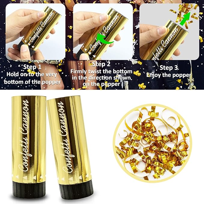Party Confetti for Wedding Birthday Graduation Baby Shower Anniversary Christmas New Year's Kids Fun Party Supplies Decorations and Favors (Gold 2)