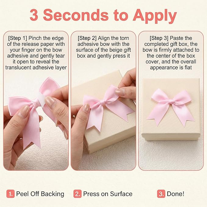 Pink Gift Wrap Bows – 100pcs 3.3 Inch Elegant Satin Bows for Gift Wrapping, Wedding Decor, Baby Shower, Party Decorations, Birthday, Christmas, Anniversary, DIY Crafts, Gift Bags