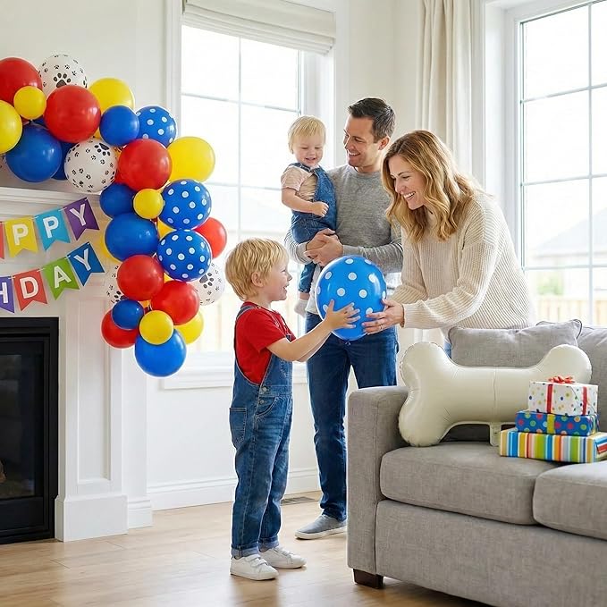 100pcs Hawaii Balloons Garland Arch Kit with Balloons for Birthday Decorations,Party Supplies for boys Girls (Blue Paw)