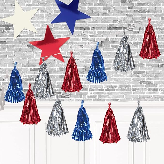 Beistle 36-Pack Foil White Star Cutouts, Patriotic Party Decorations for Occasions, Celebrations & Events, Starry Theme Decor for Wall & Table, 9”