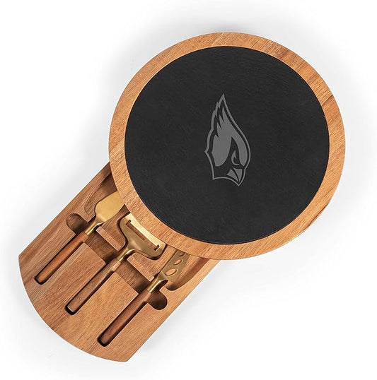 PICNIC TIME NFL Unisex-Adult NFL Insignia - Acacia and Slate Serving Board with Cheese Tools