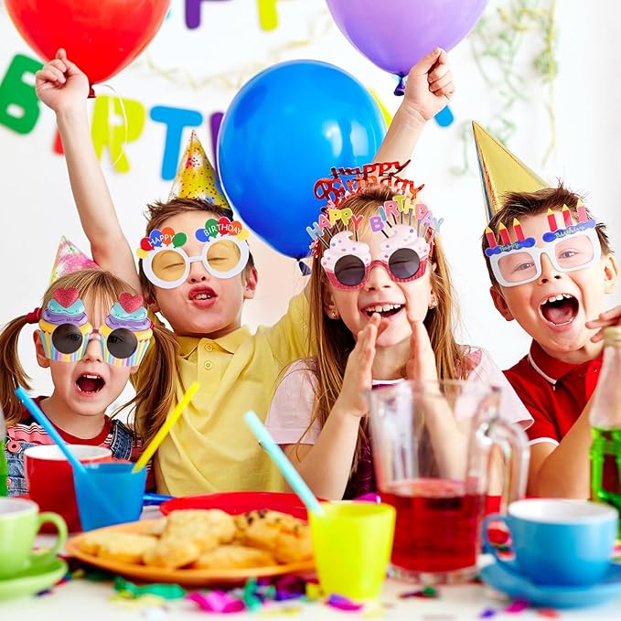 Funny Sunglasses & Costume Masks for Birthday Parties, Multi-Shaped Novelty Shades to Add Humor to Any Festivity
