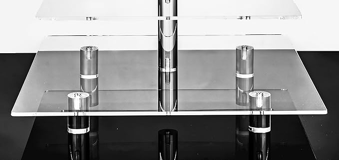 Jusalpha Large 5 Tier Cupcake StandAcrylic Square Wedding Cake Stand/Cupcake Tower/Dessert Stand/Pastry Serving Platter/Food Display Stand (5SF)