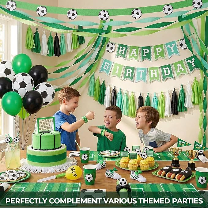 Koogel 12 Rolls Gradient Green Crepe Paper Streamers - 1.8 in x 82 ft Each - Bulk Decorations for St. Patrick's Day, World Cup Soccer Party, Tropical Fiesta, and Piñata Making Supplies