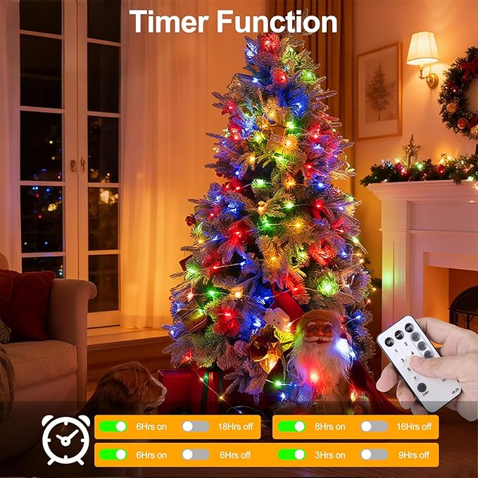 OGORI 328FT 1200LED Fairy Lights Outdoor, Multicolor Fairy String Lights 8 Modes Remote & Timer, IP67 Waterproof Fairy Tree Lights for Bedroom, Wedding, DIY, Centerpiece, Christmas Decorations