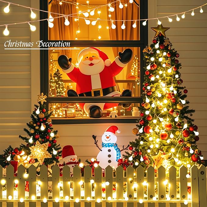 Globe String Lights 38ft 100 Led Indoor USB Ball String Lights Plug in Fairy Lights with Remote Timer Dimmable 8 Mode for Bedroom Dorm Birthday Party Camping Wedding Christmas Decorations, Warm White