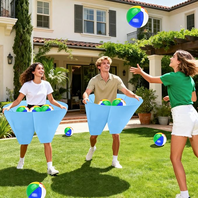 Granny Pants Game with Bouncy Balls and 1 Air Pump (Random Colors), Granny Pants Outdoor Game Baby Shower Funny Party Game for Adults & Families, Big Pants Ball Game Granny Pants Yard Game