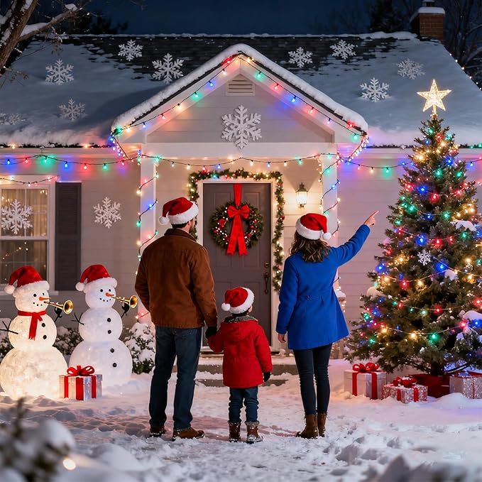 300 LED Indoor String Lights with 12 Modes, Green Wire Connectable Christmas Tree Lights with Timer, Dimmable Twinkle Fairy Lights, 75FT LED Lights for Bedroom Outdoor Home Patio Party, Multicolor