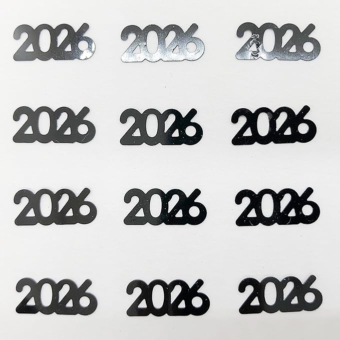 Confetti Year 2026 Black - Retail Pack #7340 QS0