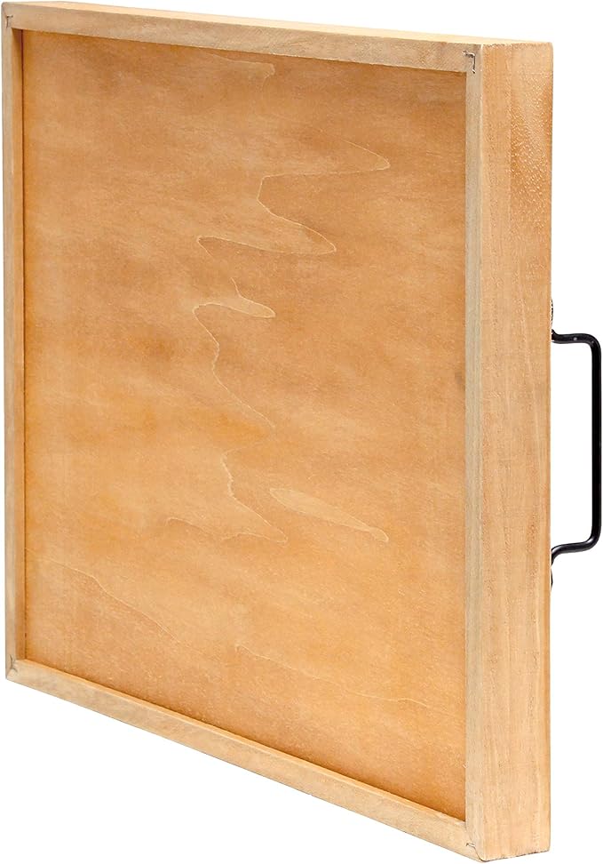 Elegant Designs HG2000-NTF Decorative Wood Serving Tray w/Handles, 15.50" x 12", Thankful (Pack of 4)