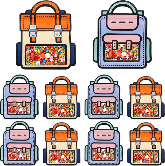Lati 24PCS Birthday Party Favors Goodie Bags - Cartoon Style Durable Plastics Gift with Handles for Candy Treats,Events (Classroom Bags, Large)