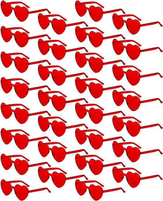 Colzzy 30 Pairs Valentines Day Sunglasses Colorful Heart Shaped Glasses Bulk for Women Bachelorette Party Romantic